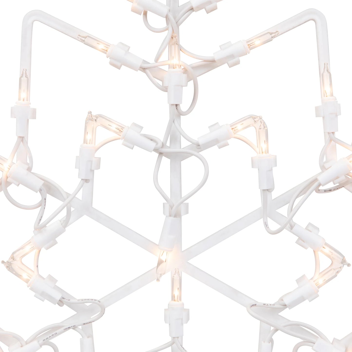 16" White Lighted Snowflake Christmas Window Silhouette