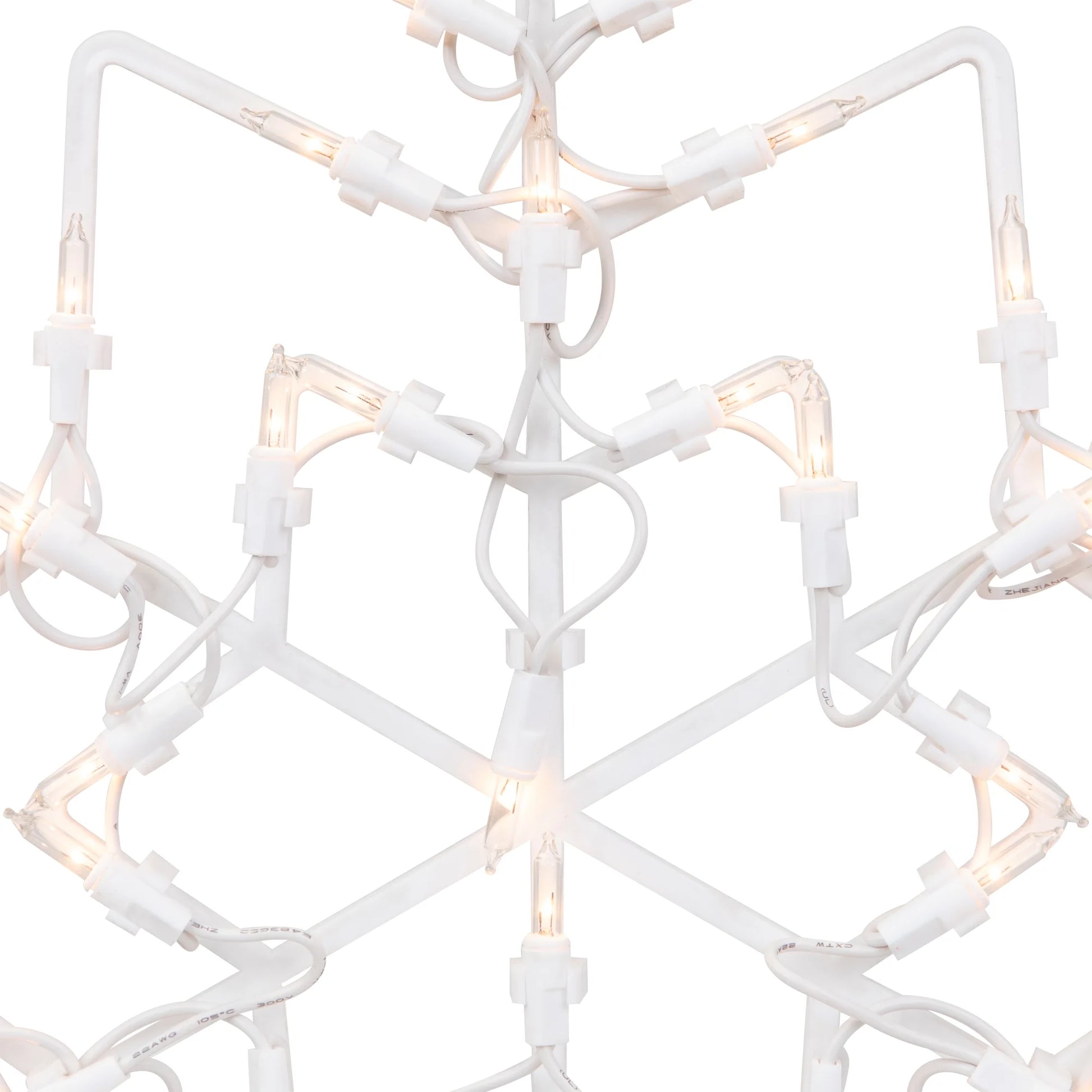 16" White Lighted Snowflake Christmas Window Silhouette