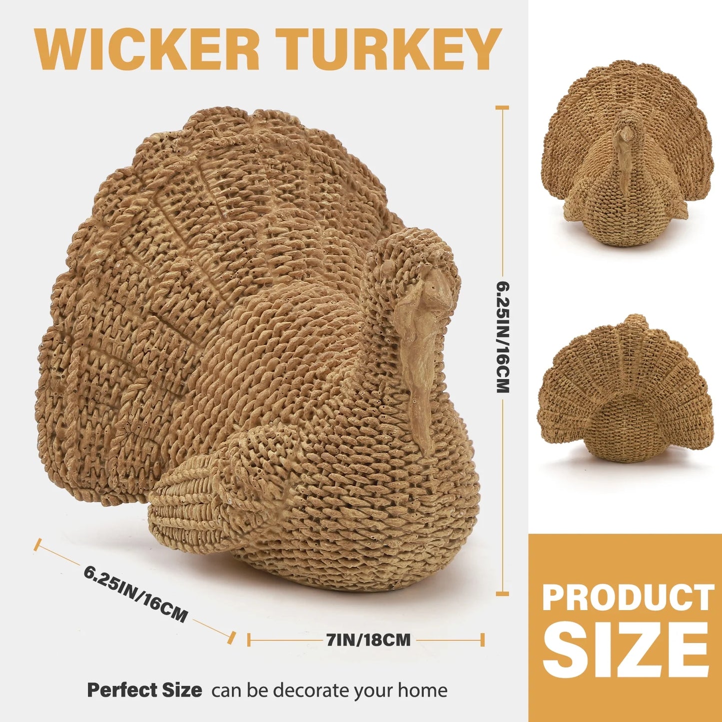 Thanksgiving Turkey Decor, Fall Decorations for Home, Rustic Turkey Thanksgiving Decorations and Fall Table Centerpiece