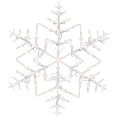 16" White Lighted Snowflake Christmas Window Silhouette