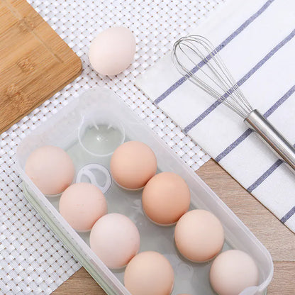 Transparent Multi-Layer Egg Storage Box with Lid