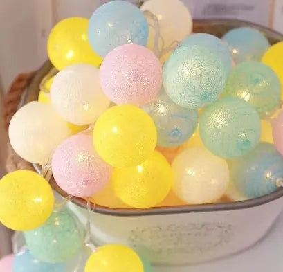 Cotton Thread Ball LED Starry Lantern String Light