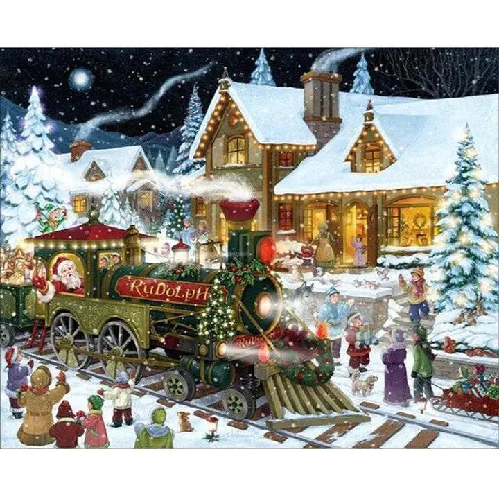 Christmas Train Diamond Painting Kit