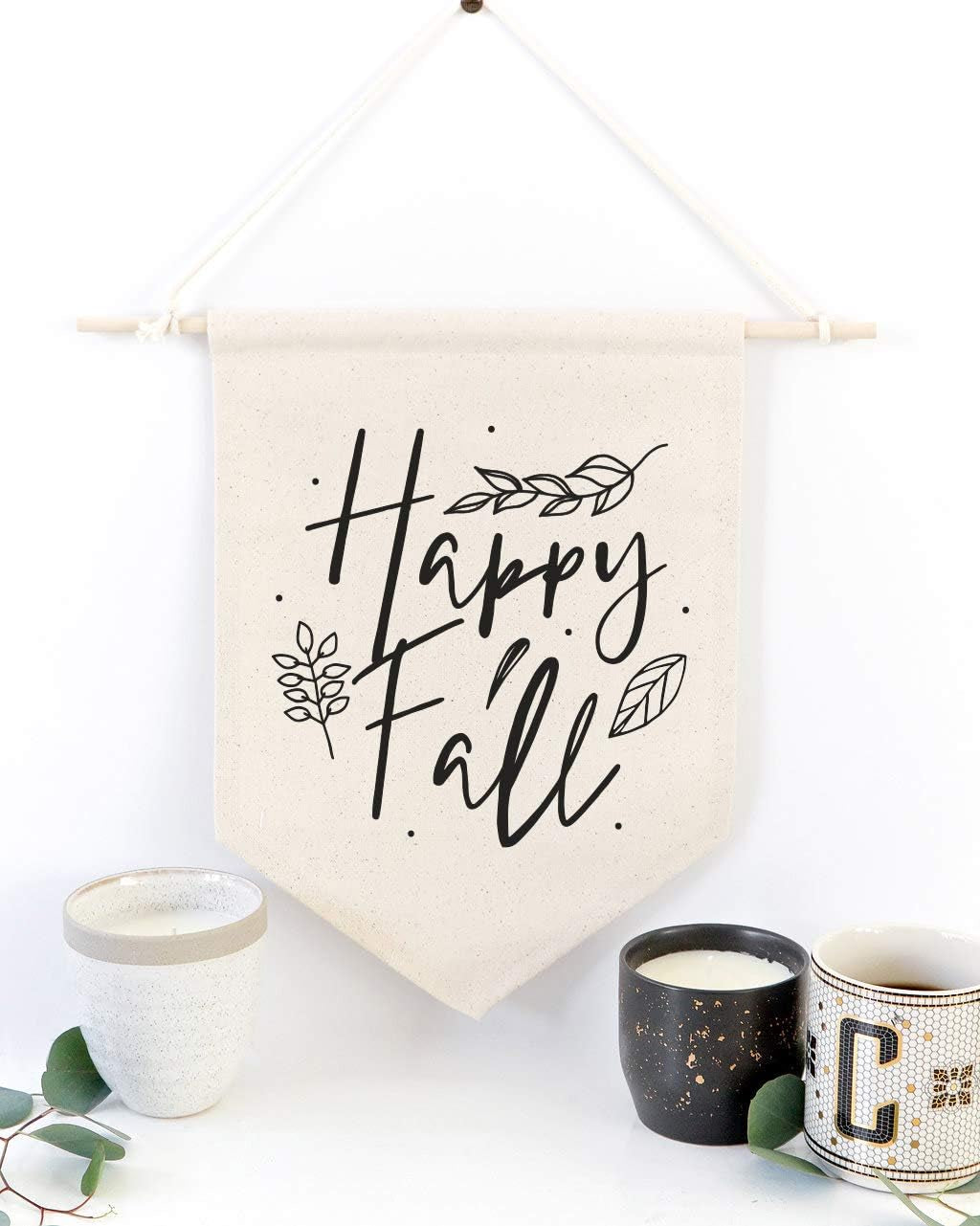 Happy Fall! Hanging Wall Canvas Banner, Thanksgiving, Autumn and Fall Decor