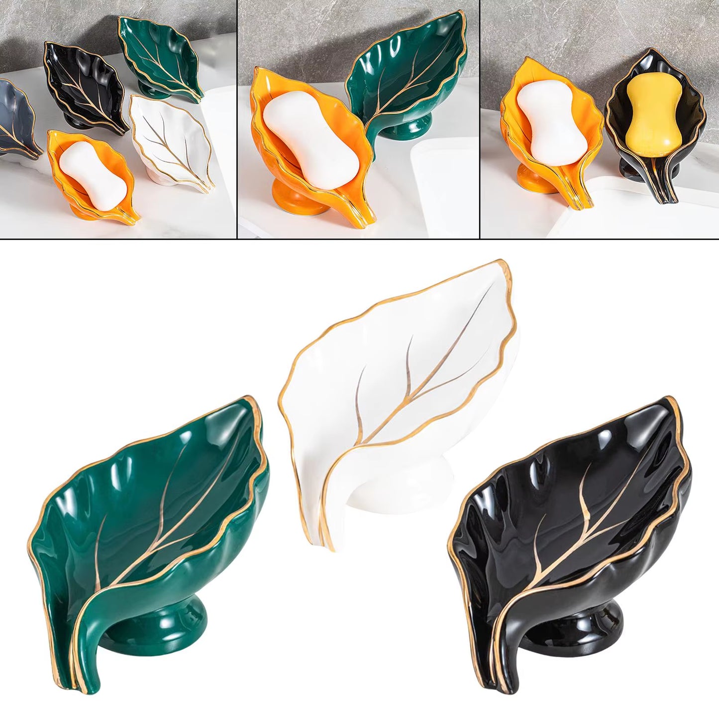 Ceramic Bathroom Soap Dishes Rack Storage Case Box Soap Holder for Toilet,