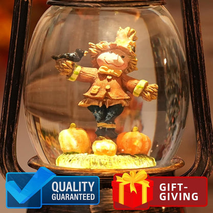 Fall Decor Scarecrow Snow Globe, Light up Globe Harvest