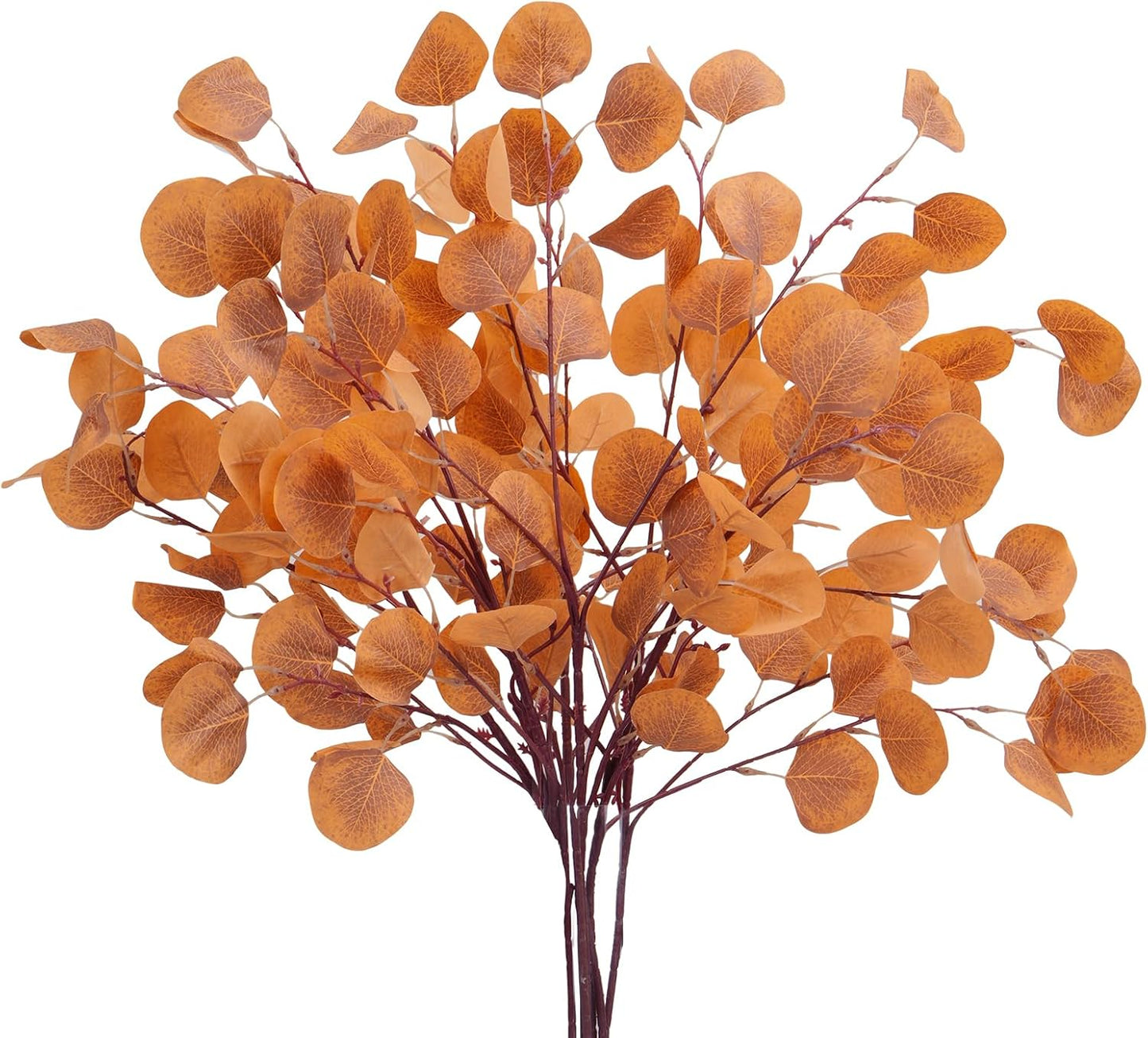 Artificial Eucalyptus Stems - Set of 6 Autumn Leaf Branches for Fall Decor