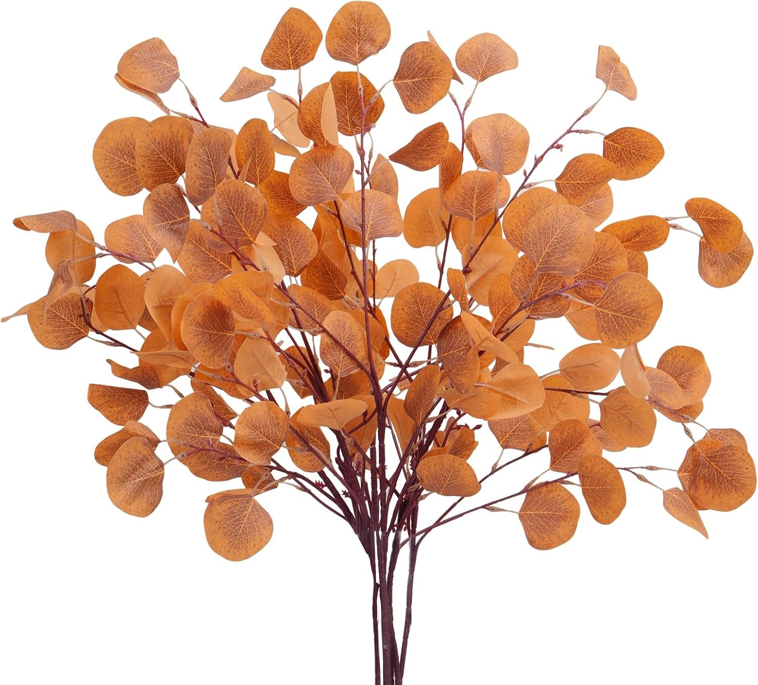 Artificial Eucalyptus Stems - Set of 6 Autumn Leaf Branches for Fall Decor