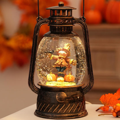 Fall Decor Scarecrow Snow Globe, Light up Globe Harvest