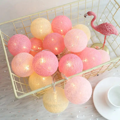 Cotton Thread Ball LED Starry Lantern String Light