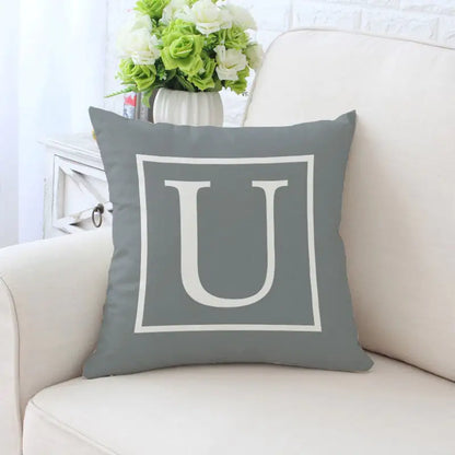 Single-Sided Printed Pillowcase with English Alphabet