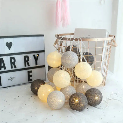 Cotton Thread Ball LED Starry Lantern String Light