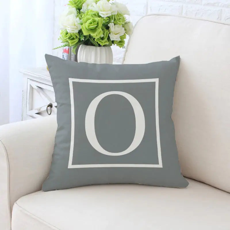 Single-Sided Printed Pillowcase with English Alphabet